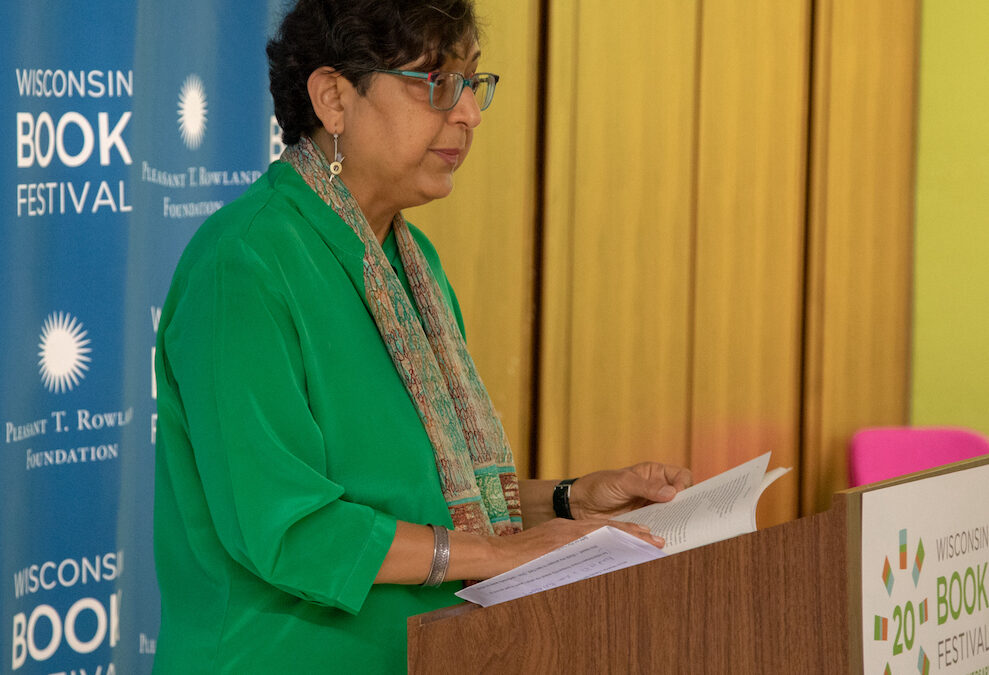 Thrity Umrigar speaking at Wisconsin Book Festival in 2022