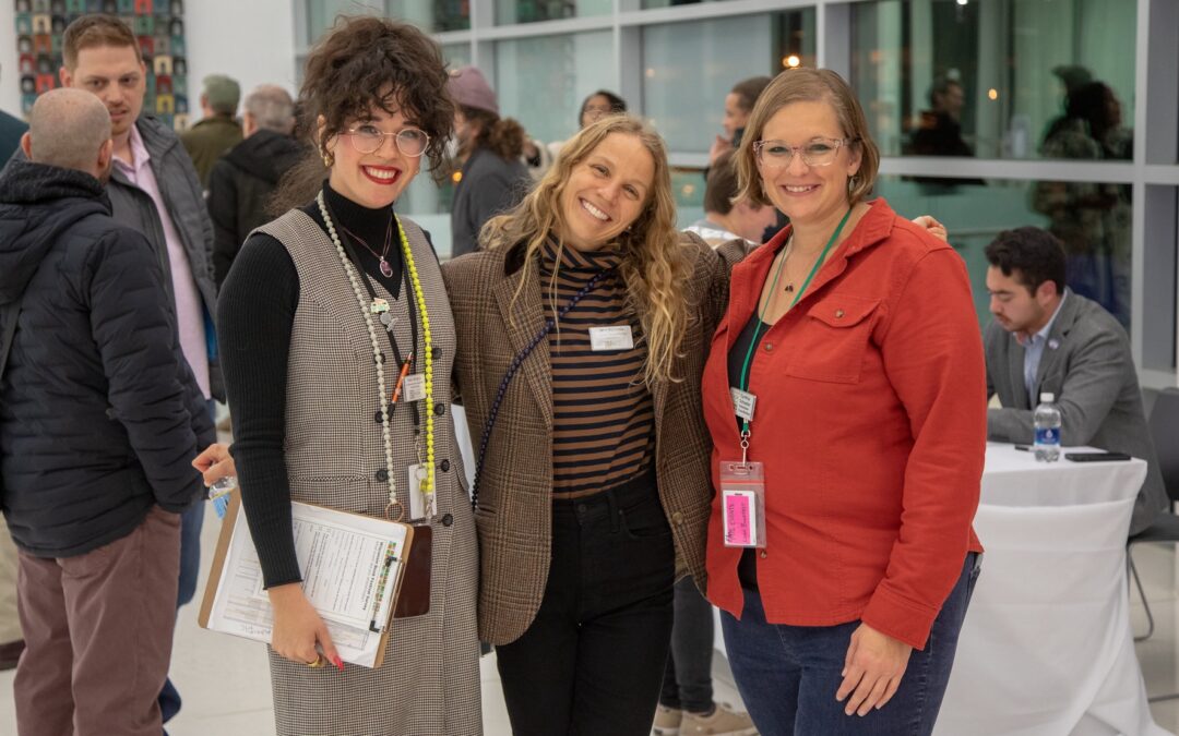 Former Wisconsin Book Festival Communications Associate Haley Borgrud, Festival Director Jane Rotonda, and Festival Volunteer Coordinator Cynthia Schuster